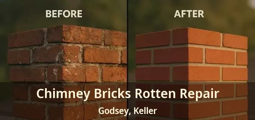 Chimney Bricks Rotten Repair Godsey, Keller - TX