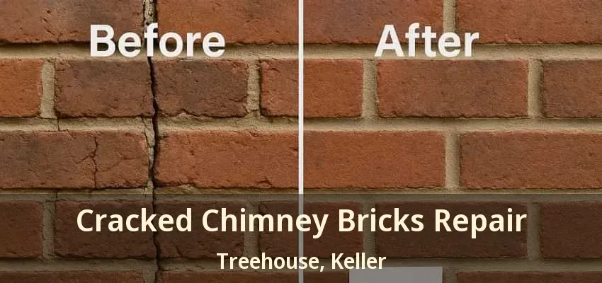 Cracked Chimney Bricks Repair Treehouse, Keller - TX