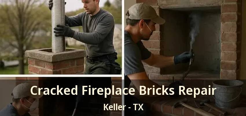 Cracked Fireplace Bricks Repair Keller - TX