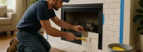 Repairing Cracked Fireplace Tiles The Lakes of Highland Oaks, Keller